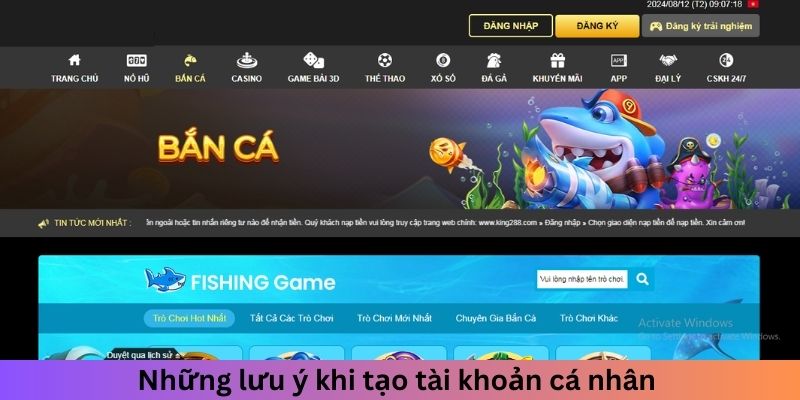 Những lưu ý cần thiết khi đăng ký King88